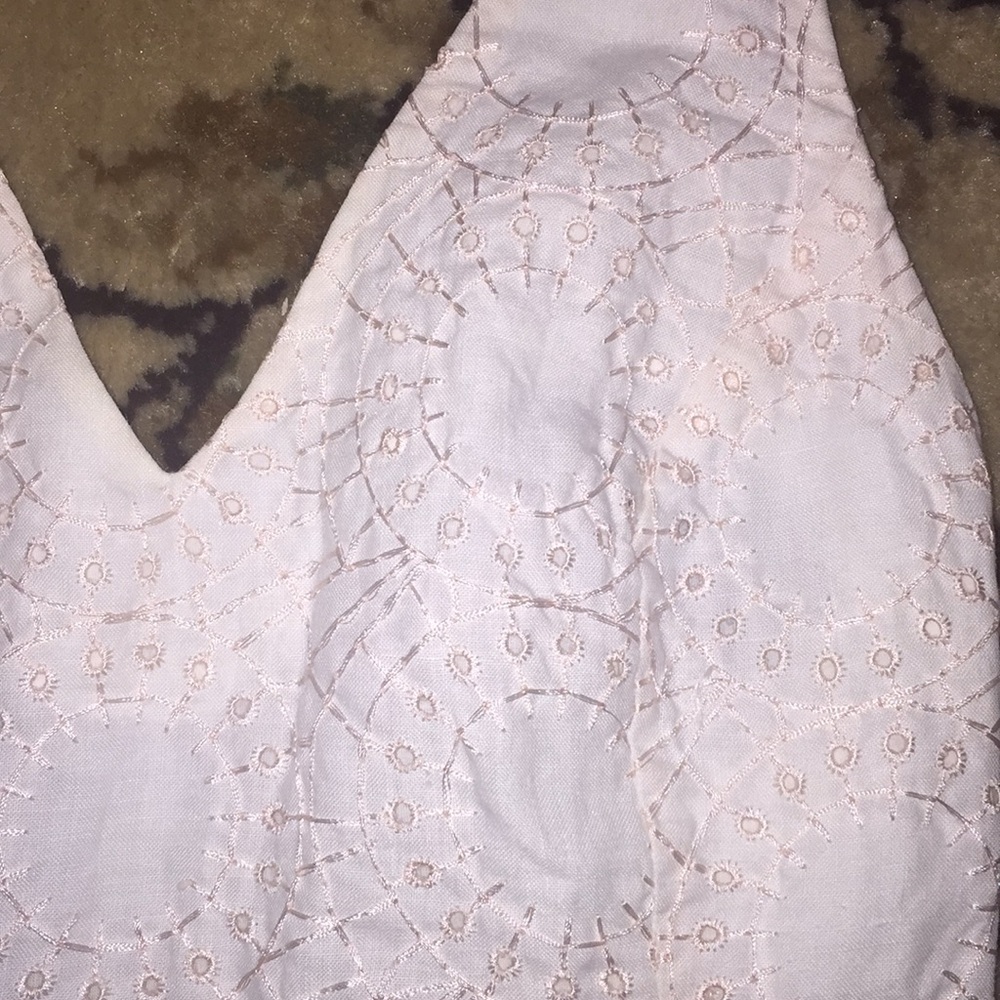 French Connection Pink Eyelet Halter Dress